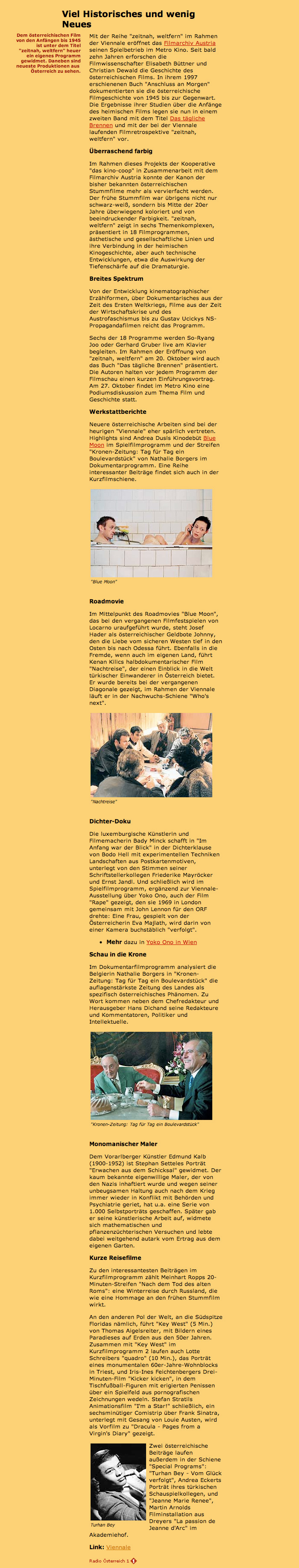 kultur.orf.at — Viel Historisches und wenig Neues
